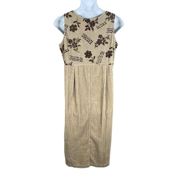 J G Hook Collection 14 Floral Corduroy Jacket Sleeveless Maxi Dress Set Retro - Picture 6 of 16